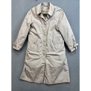 Vintage Lady Eddie Bauer Good Down Lined Trench Coat Womens Size Medium